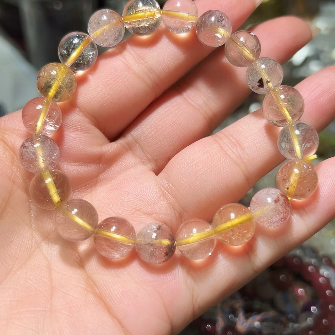 水晶手链未镶嵌金发晶10毫米手链