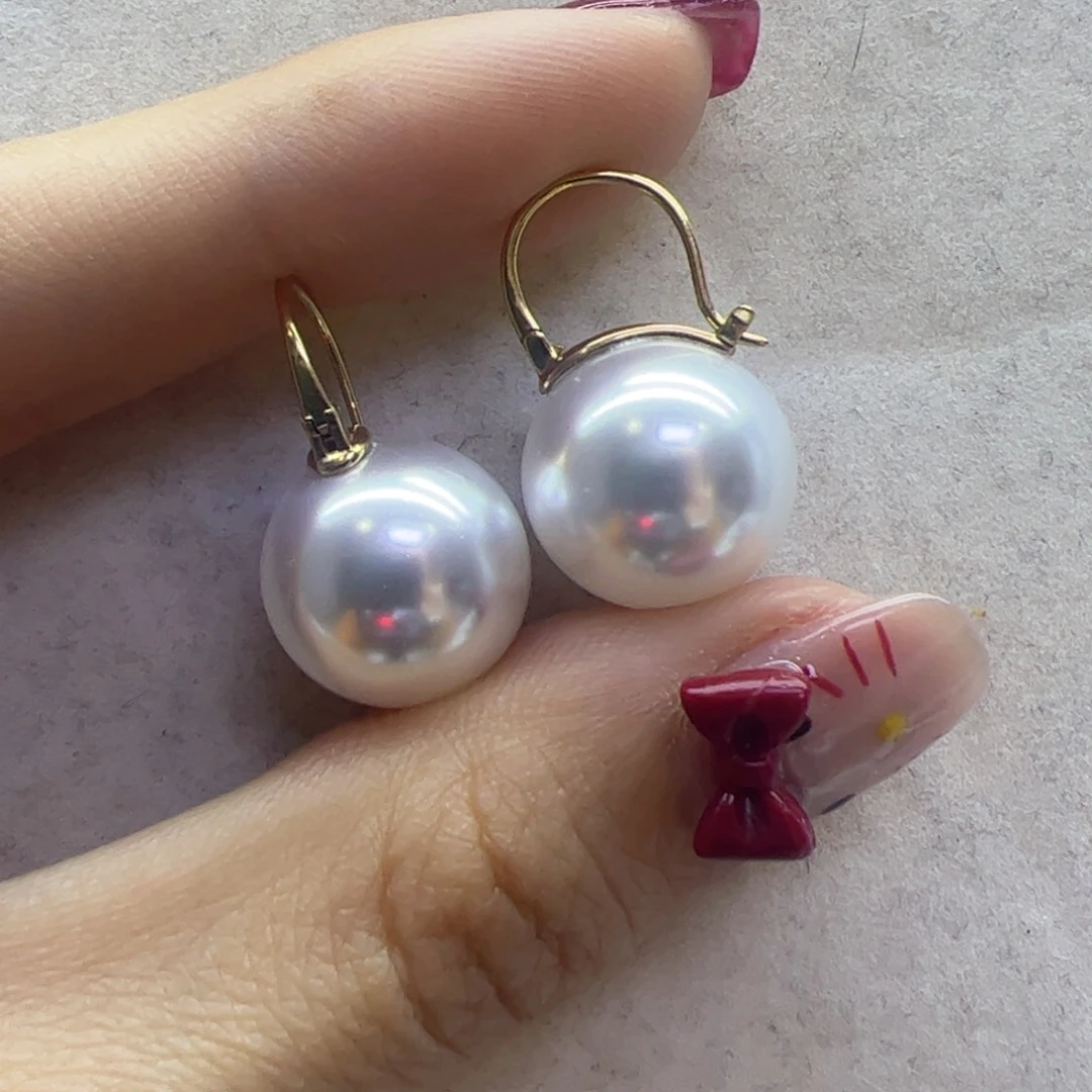 淡水珍珠耳饰18K金镶嵌