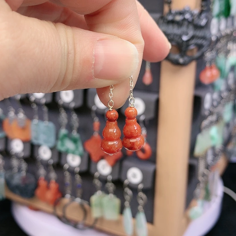 【闪购商品】翡翠耳饰银S925镶嵌精美