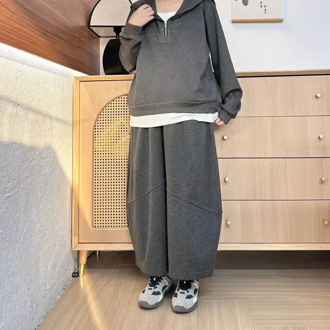 （9142）秋季宽松弯刀羊绒裤