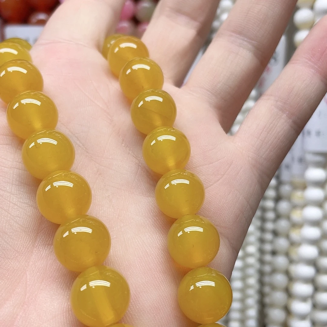 糖***猪玛瑙/玉髓合金珠宝半成品12mm一条