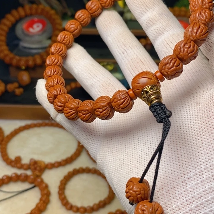 抖***户桃核手串秦岭龙纹桃核