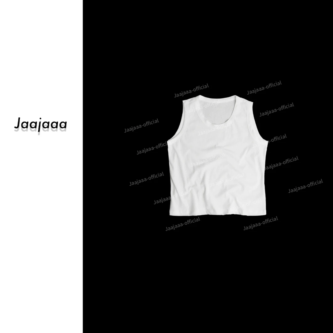 Jaajaaa云漪皎羽 纯色轻薄柔软宽肩圆领显瘦无袖背心/XEXB