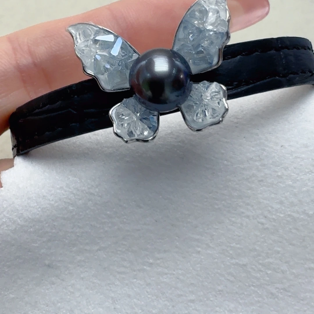 银S925镶嵌海水珍珠手镯@@tt010