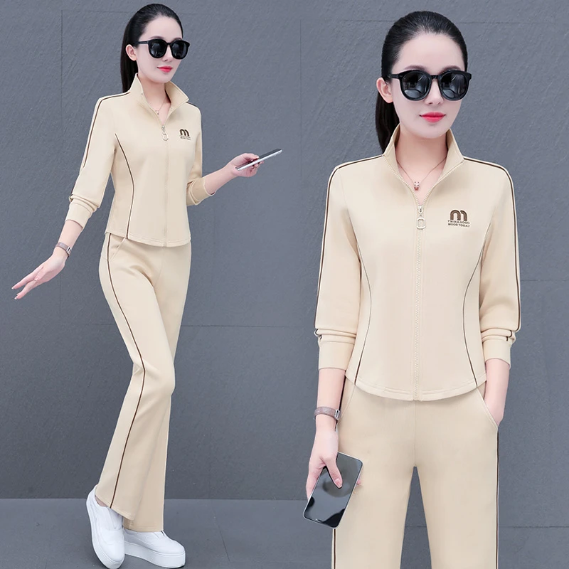 8077秋冬新款拉链开衫连帽卫衣时尚广场舞两件套长袖休闲运服套装