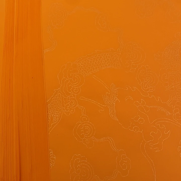 四尺对开佛教黄描龙100