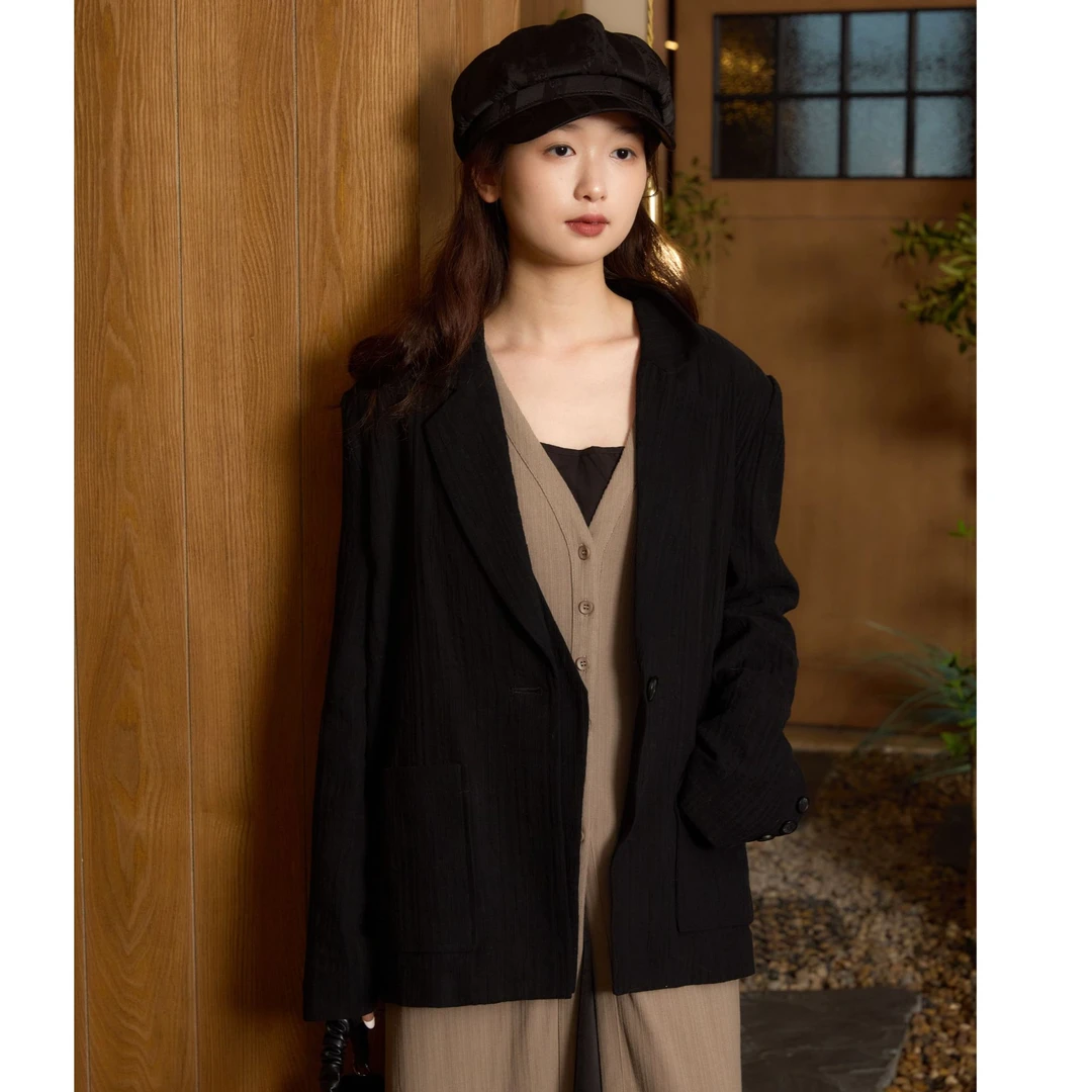 【首次六折】西町村屋高级感气质简约时尚女士西装外套HA9218009