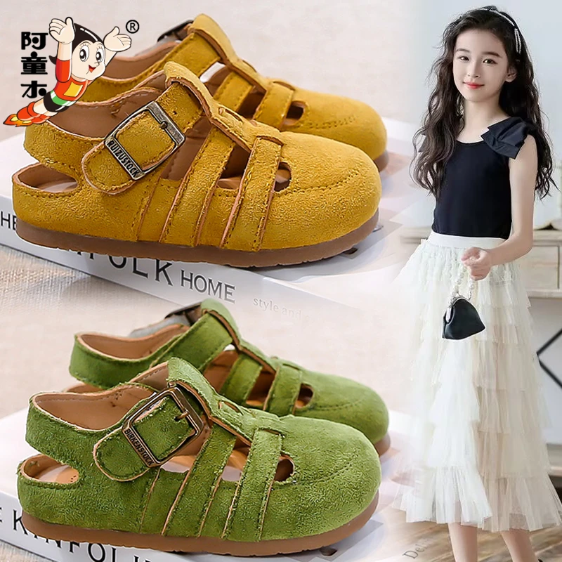 阿童木女童凉鞋包头夏款2025新款儿童时尚公主凉拖女孩外穿勃肯鞋