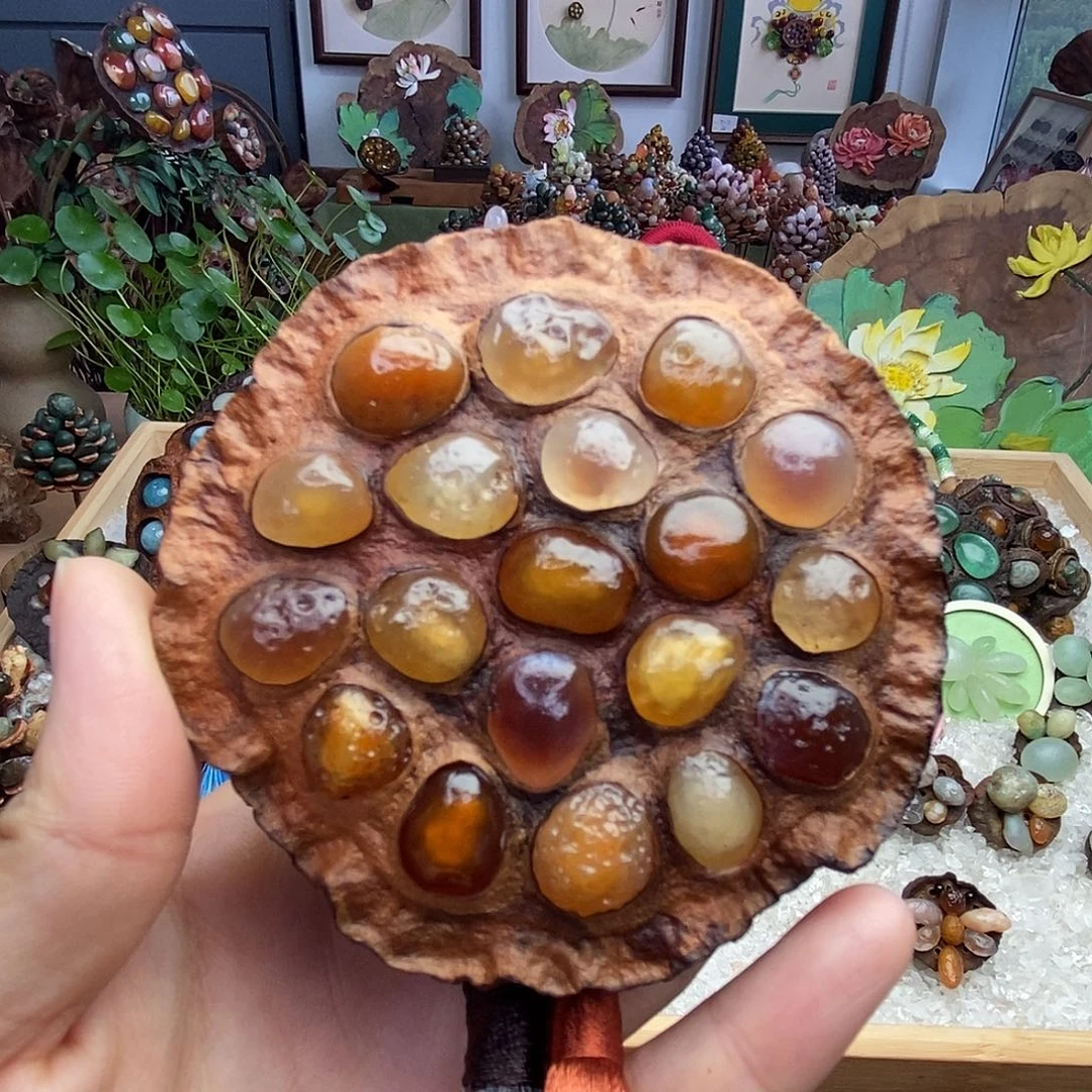 木石院子的莲蓬摆件15