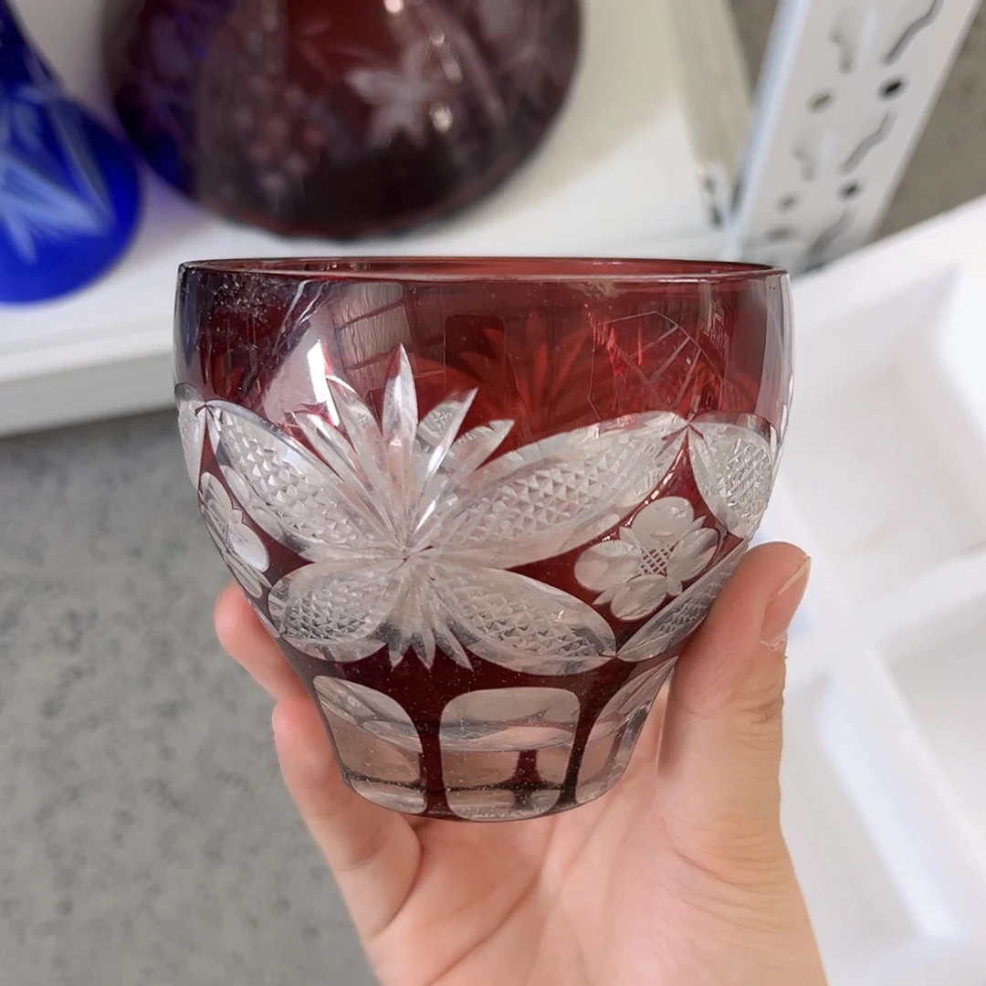 用***7水晶玻璃高脚款微瑕一个
