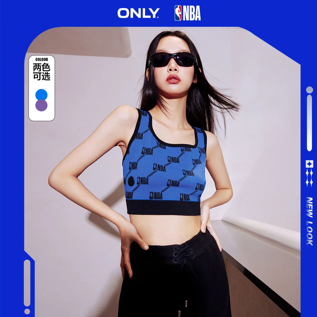 ONLY秋季新款NBA联名速干紧身短款修身U领无袖针织衫女|123124050