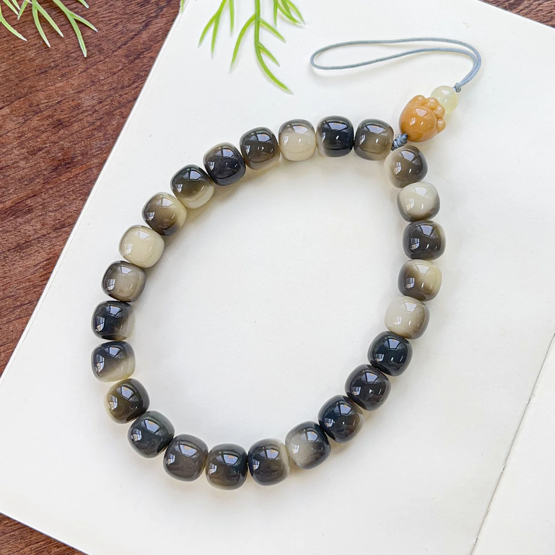 烟灰飘花老型桶落恒手机链11*10mm     G-B270055