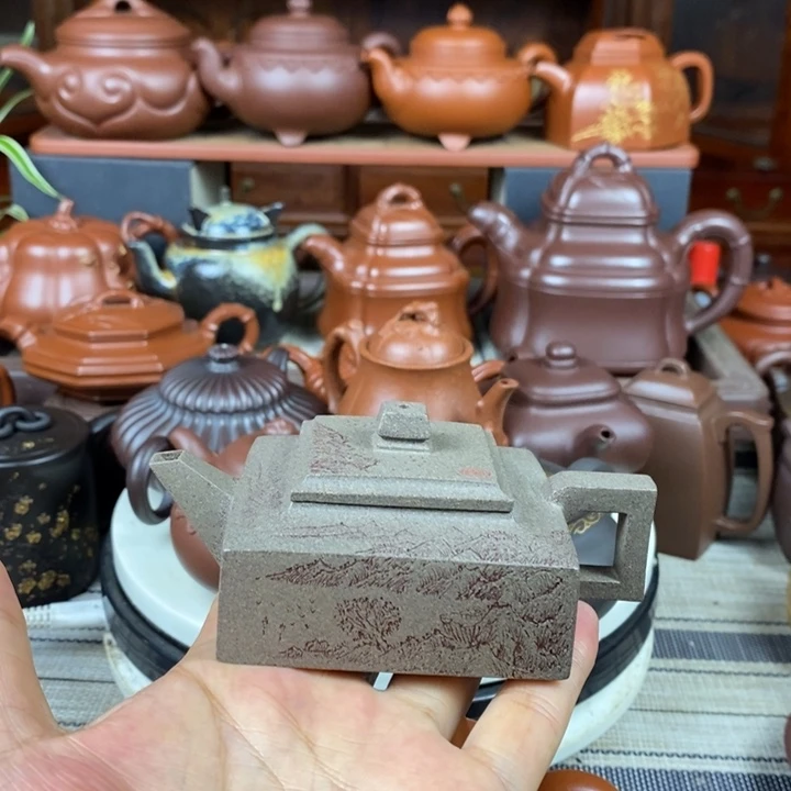 茶壶紫砂方山逸士120cc原矿特高温老靑段