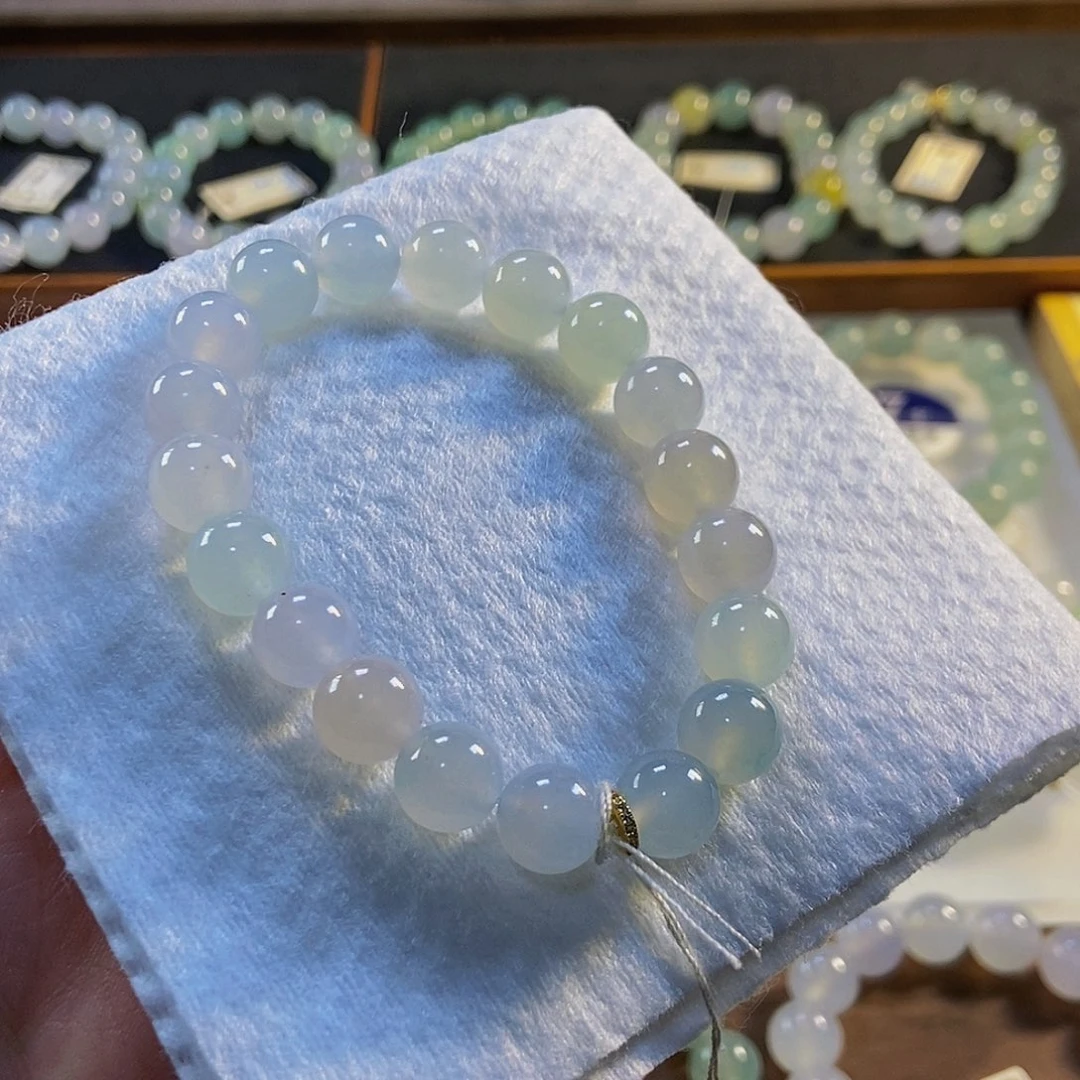 定制翡翠未镶嵌翡翠手串卡9.7