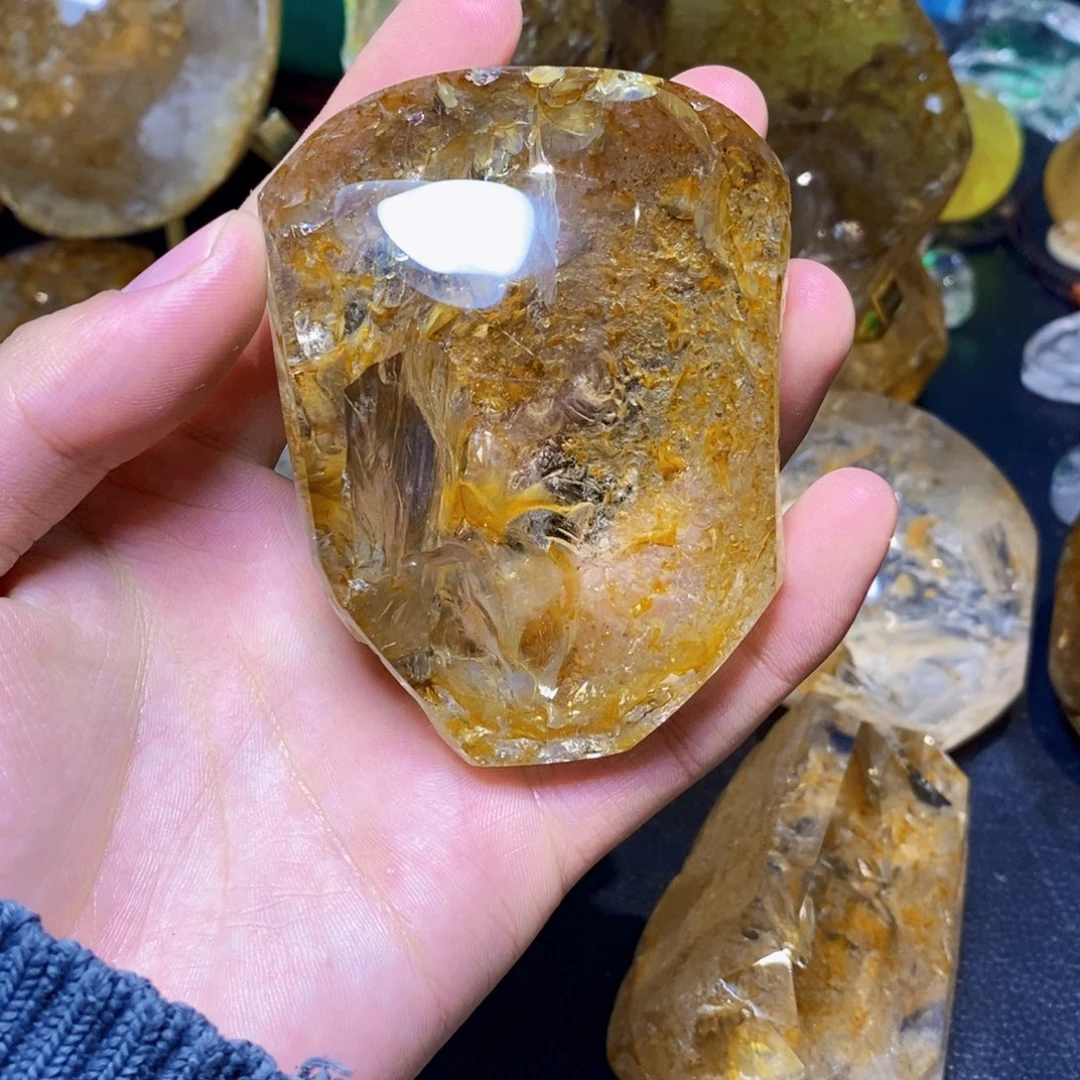 水晶天然彩虹礁花水晶随形未镶嵌