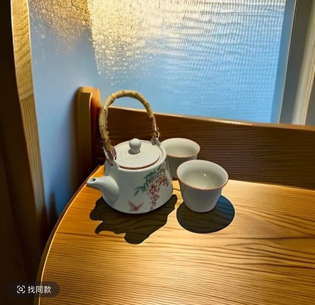 紫藤花提梁壶+两杯
