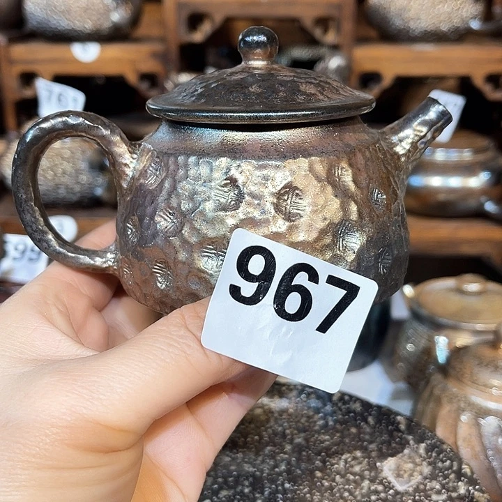 壶高温柴烧陶泥彩金壶