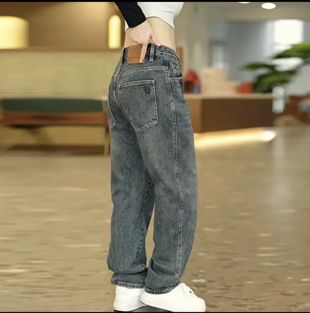 水洗复古牛仔裤2025新款男潮牌百搭刺绣休闲男裤高端宽松阔腿长裤