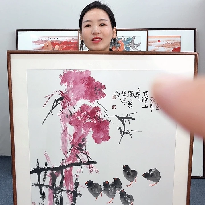 国画手绘作品80×80尺寸