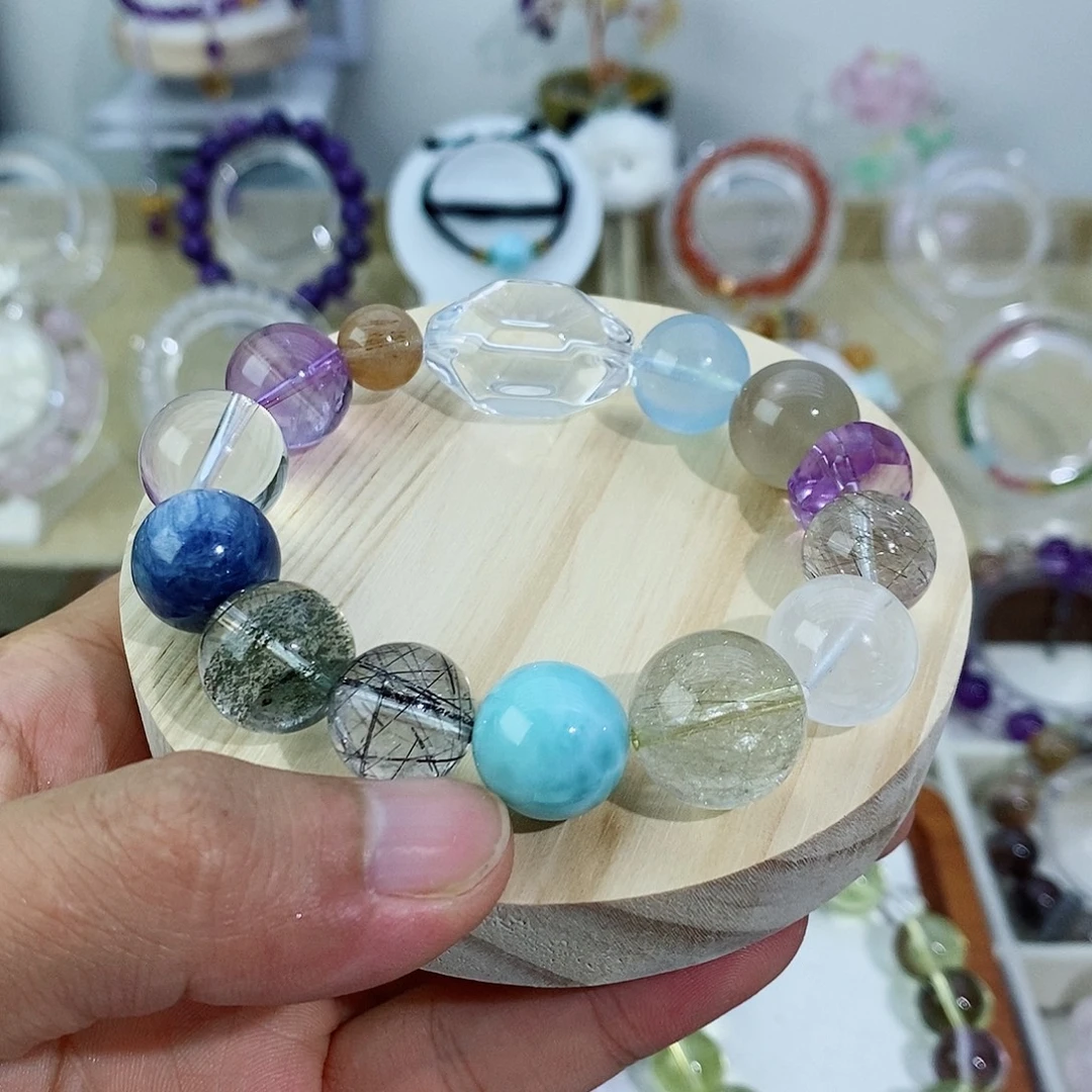 银S925镶嵌手链水晶多宝手串