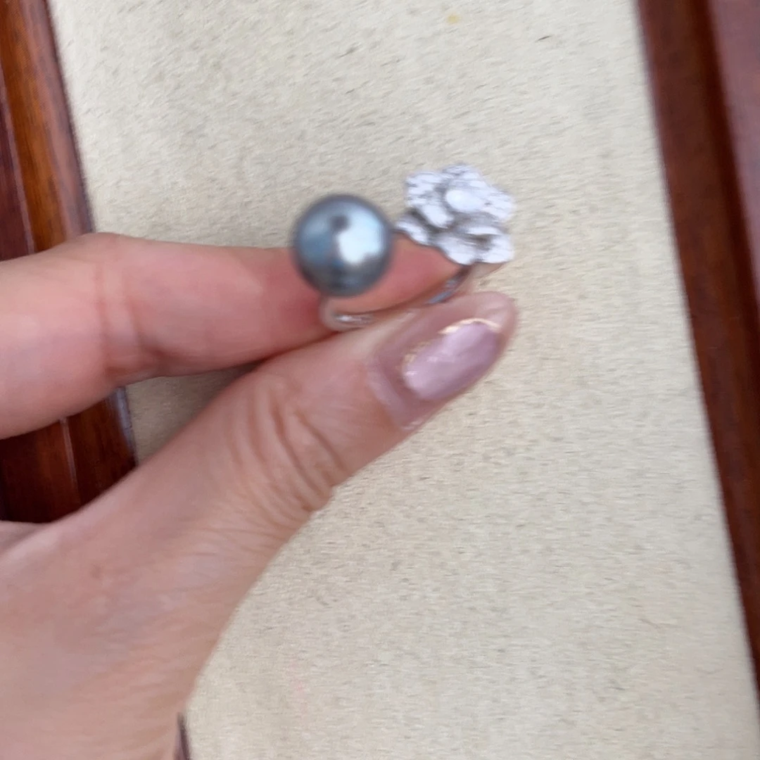 海水珍珠戒指银S925镶嵌