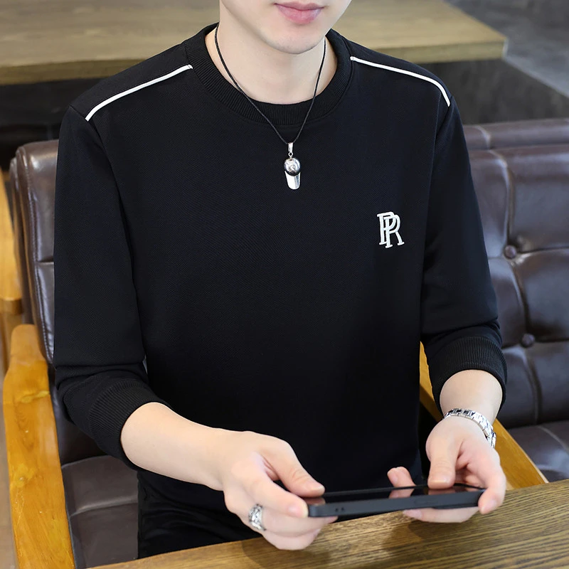 韩版圆领秋冬长袖抗皱速干耐皱符合28974标准立体刺绣快干不易变