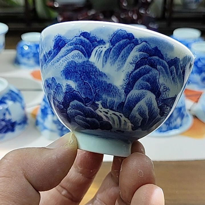 景德镇手工手绘1380度高温瓷杯子