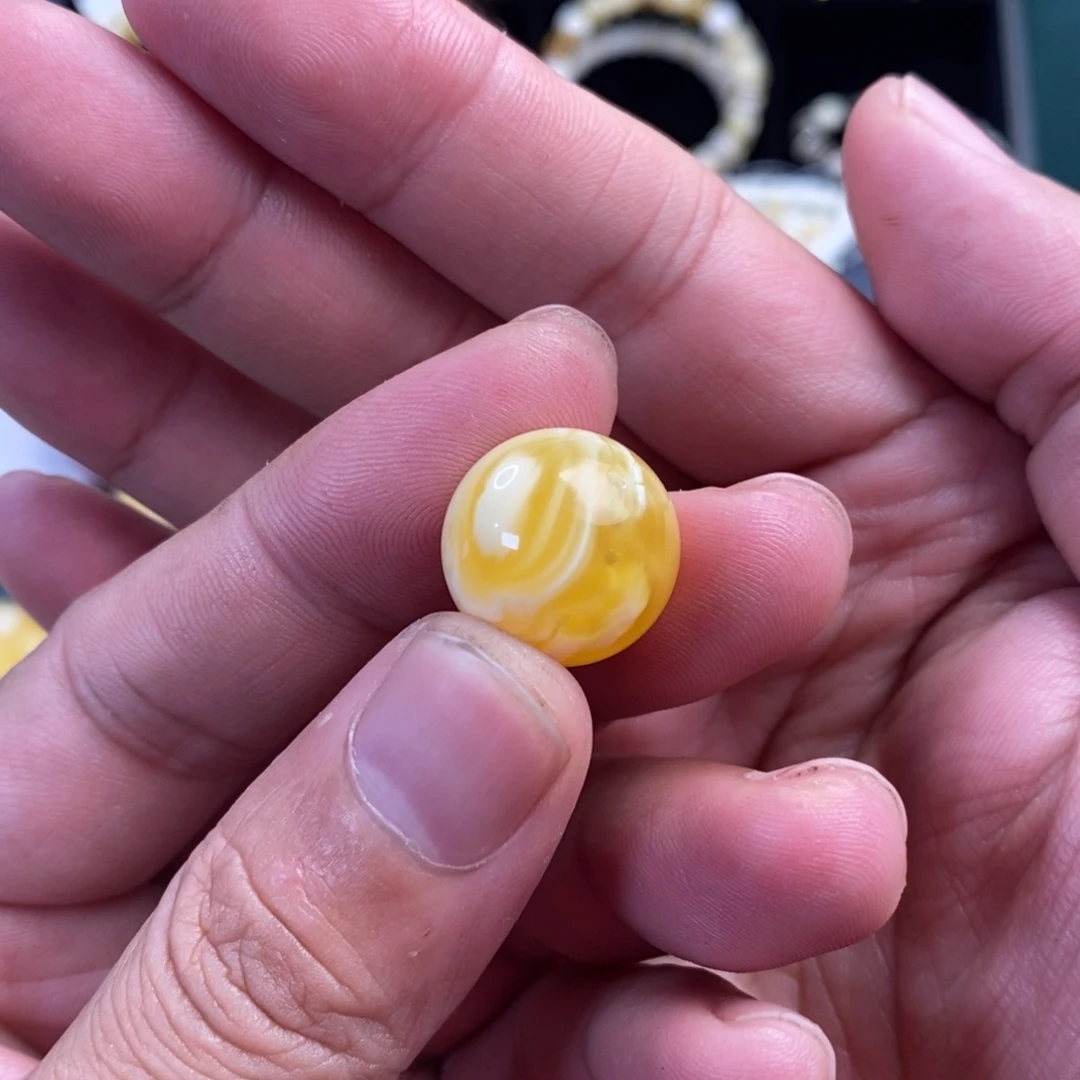 裸石蜜蜡未镶嵌17.8mm妖花圆珠
