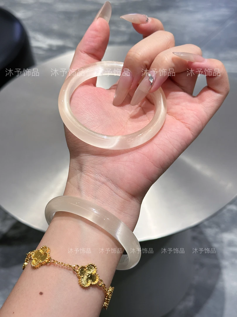 非金属仿水晶手镯 香槟金猫眼石手镯气质古风温柔礼盒包装