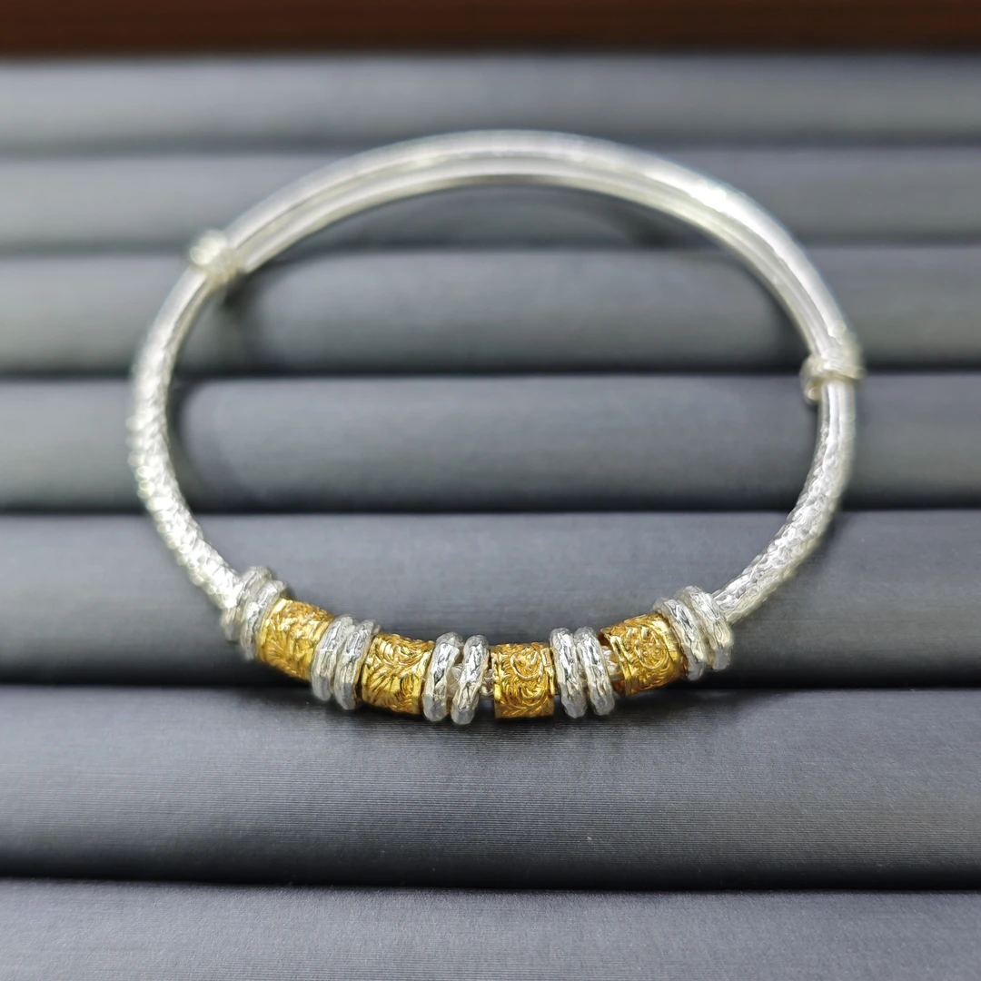 足银手镯 足银盘缠手镯5672