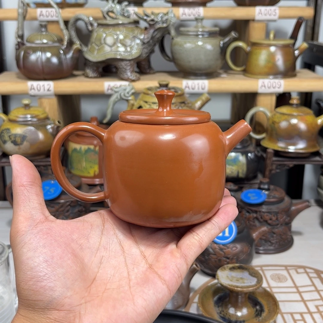 建水紫陶复烧苹果，建水紫陶传承全手工制作