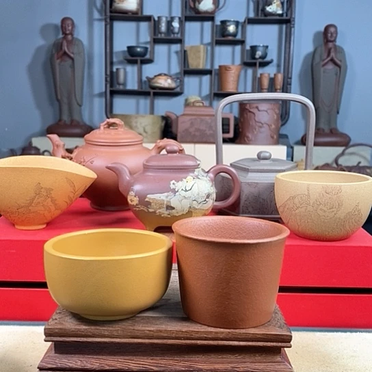 紫砂茶杯光杯组合