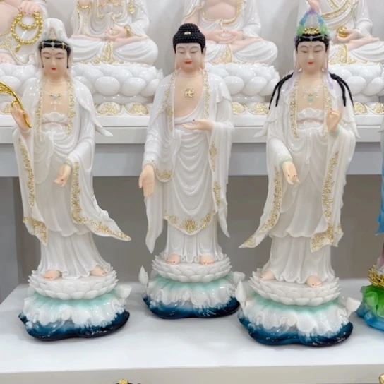 【闪购商品】玉19寸空心汉白玉西方三圣