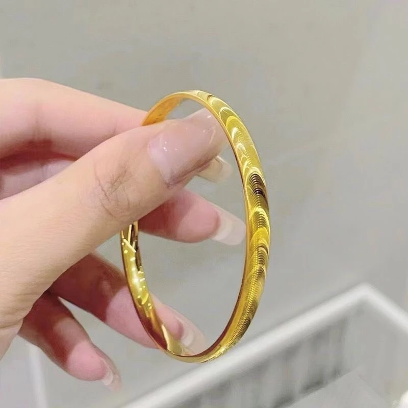 【矿金手镯】猫眼手镯时尚猫眼素圈手环手镯时尚闭口