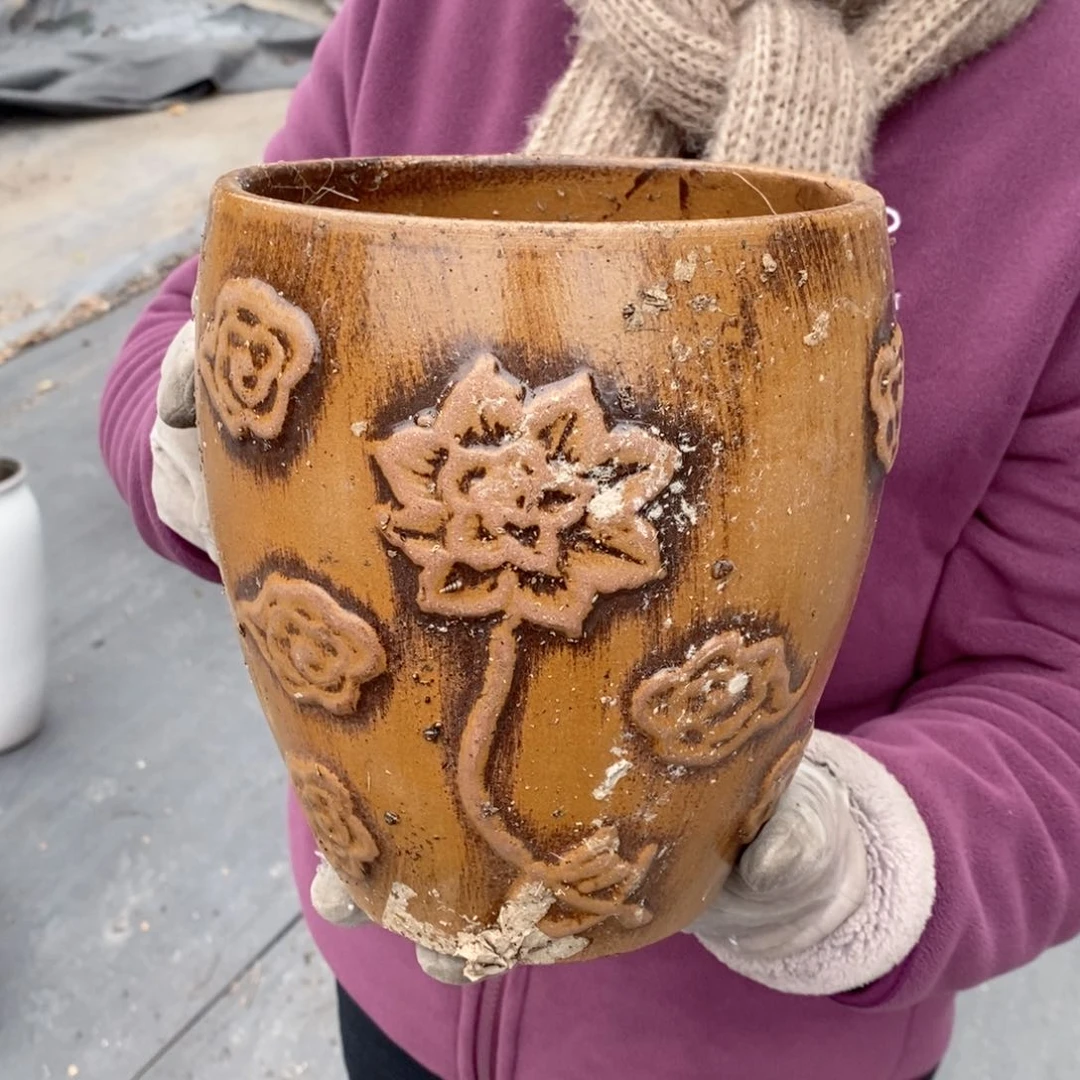 红陶口17高20瑕疵～