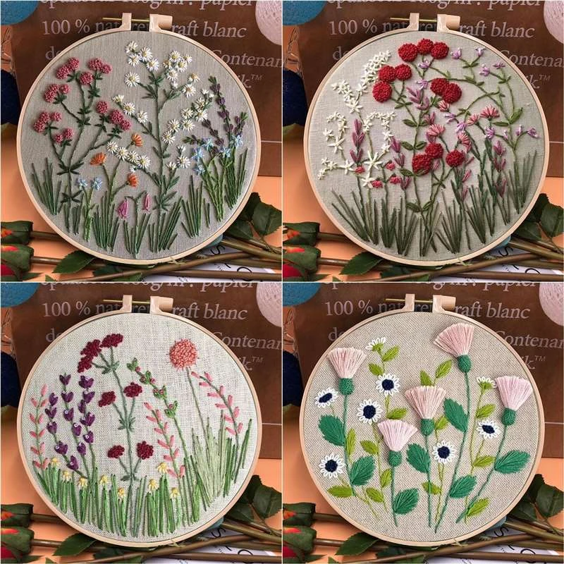 零基础diy手工刺绣简单易学diy手工刺绣新手初级刺绣材料包含视频