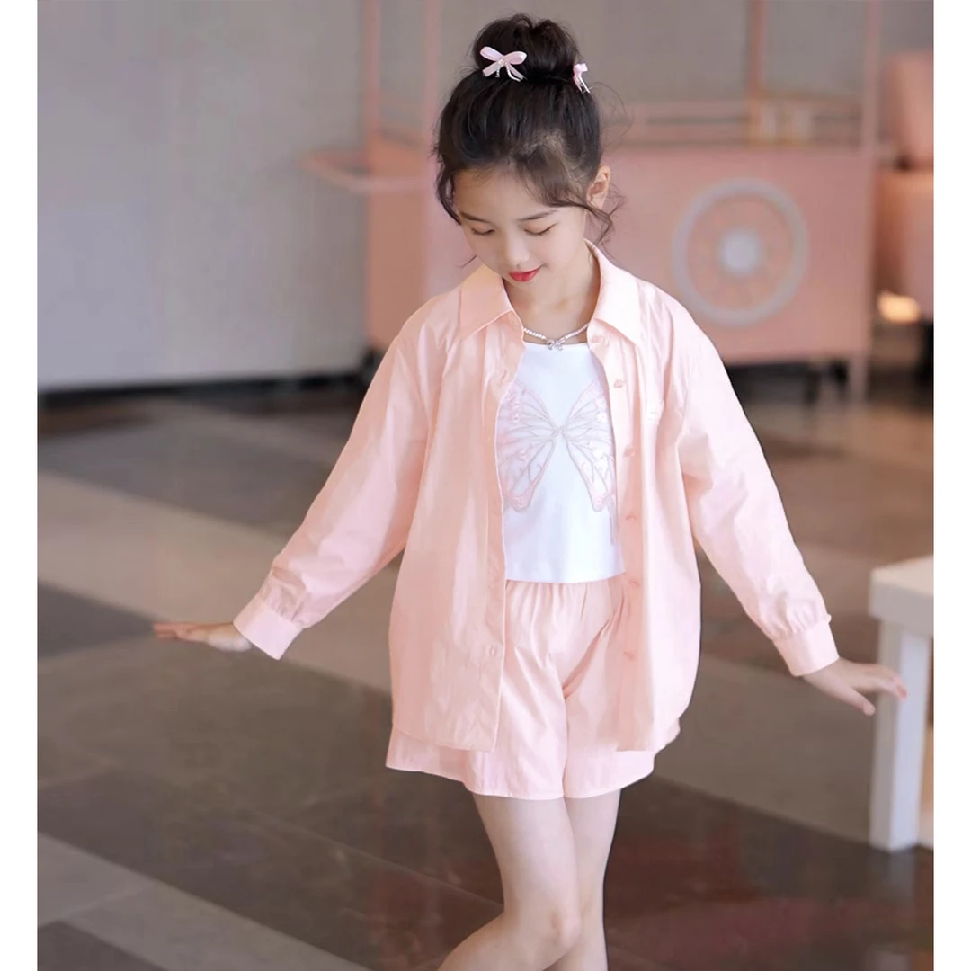 媛媛公主儿童防晒衣2025夏季款女中大童时尚防晒服套装15235R205