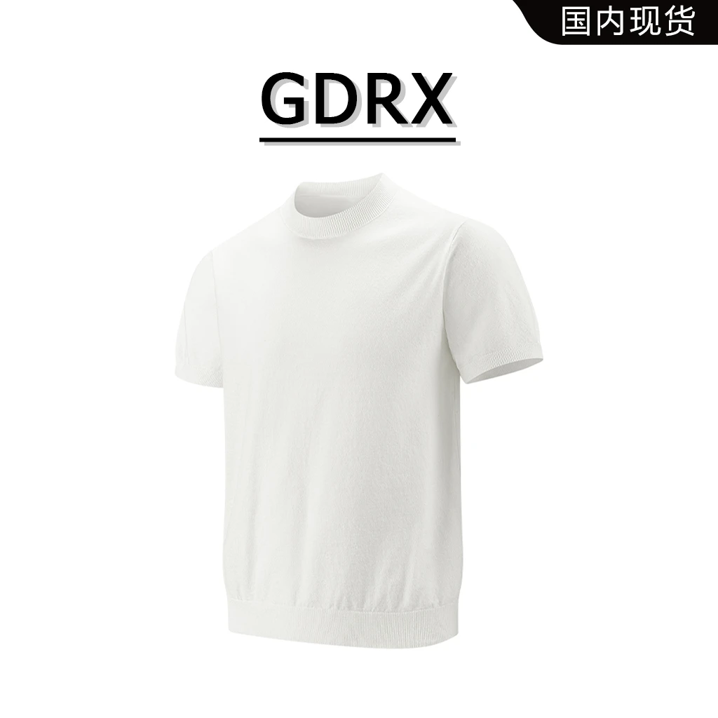 GDRX美式简约半袖男士短袖T恤2025夏季新款运动健身圆领显瘦上衣