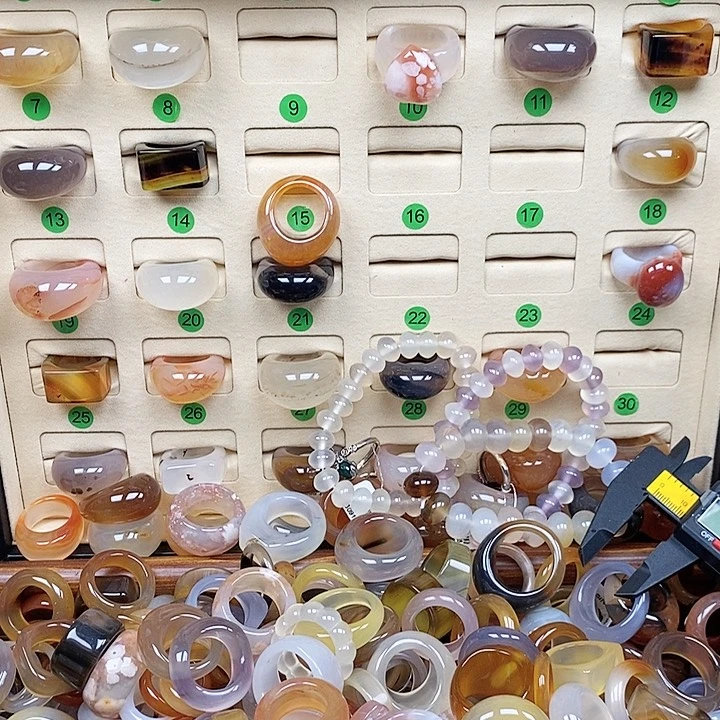 戒指未镶嵌玛瑙/玉髓左*