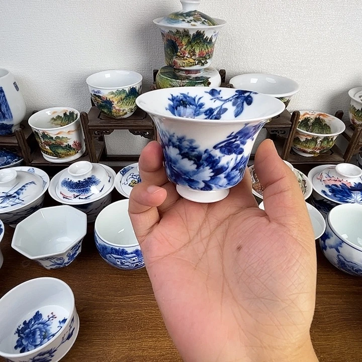 忠意堂釉下彩牡丹