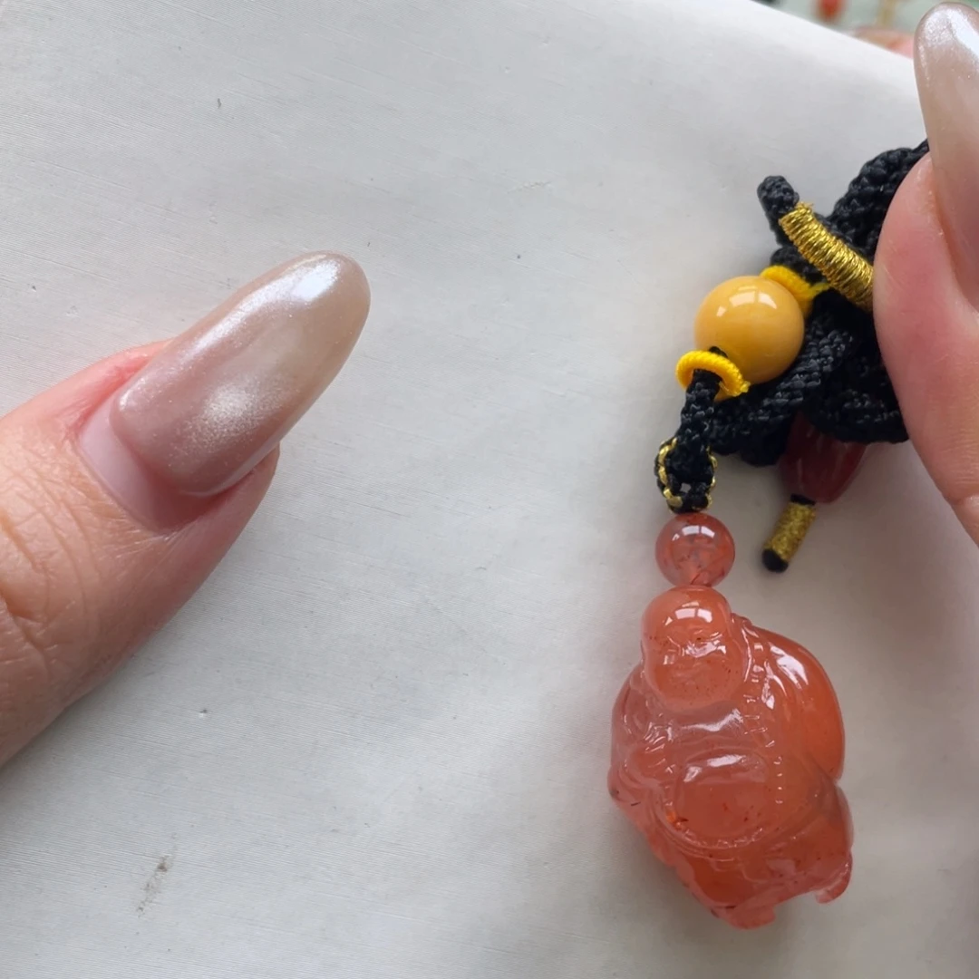 南红玛瑙未镶嵌南红满天星弥勒佛吊坠