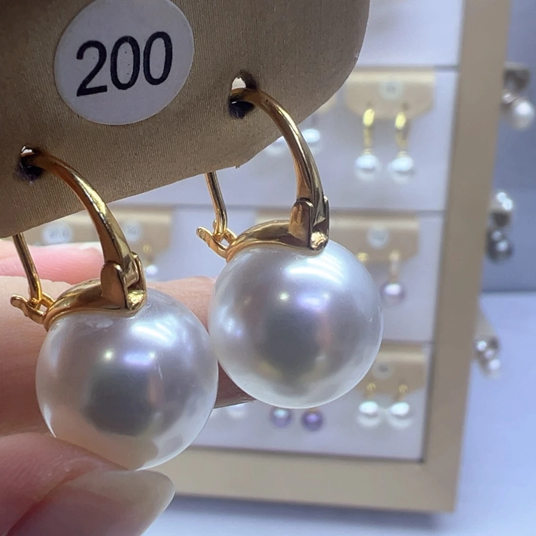 银S925镶嵌淡水珍珠耳饰