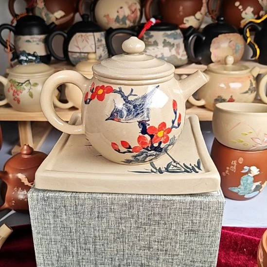 建水紫陶青花全品117号180cc