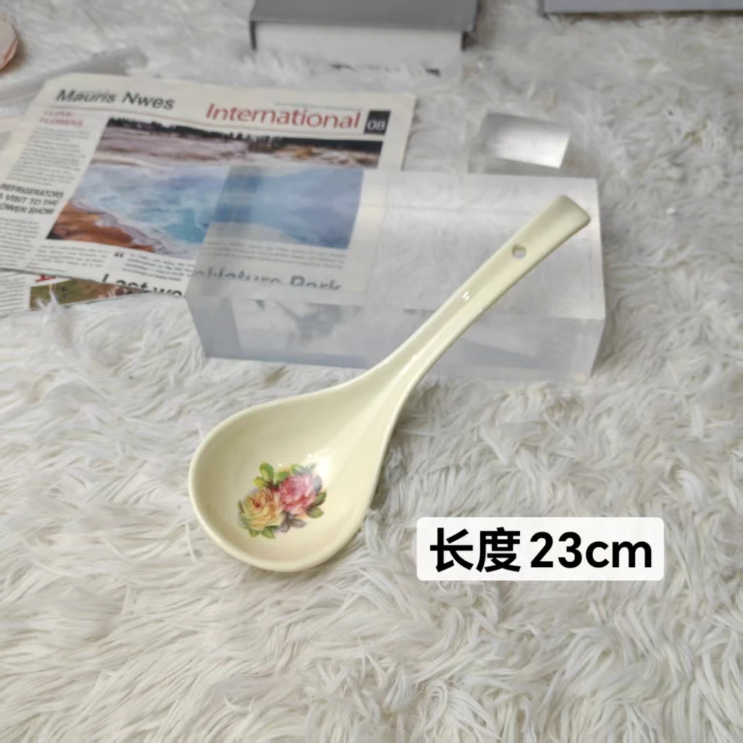 【玲珑专属】陶瓷新欧式老镇玫瑰系列大汤勺精致创意