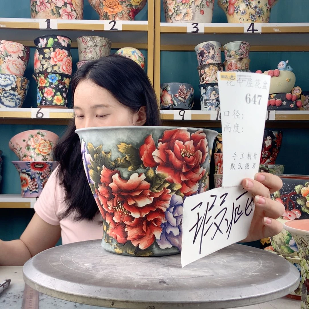 森***＊景德镇手工花盆647