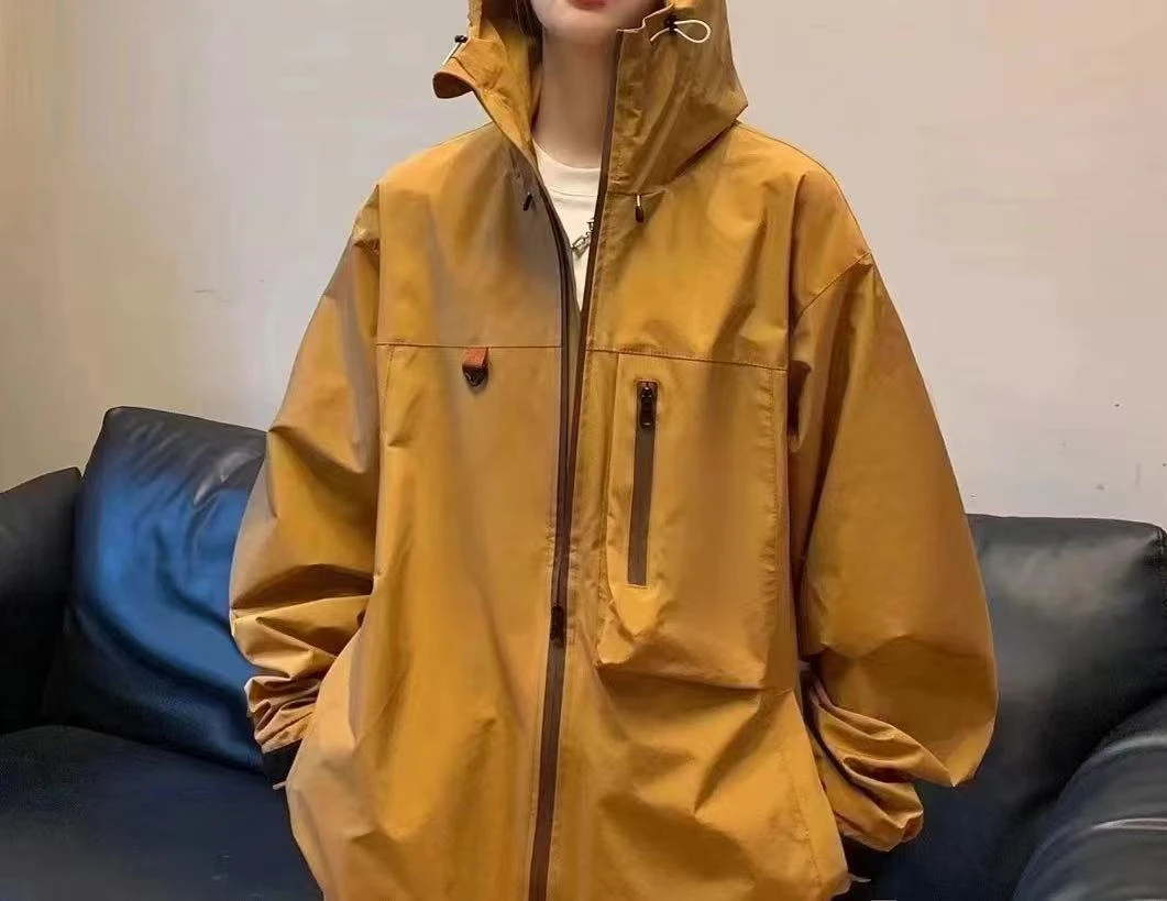 【张张包】春秋情侣户外工装多口袋防水防风硬壳连帽夹克外套