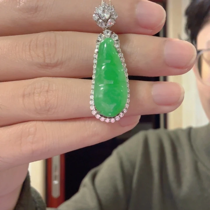 翡翠银S925镶嵌颈饰吊坠