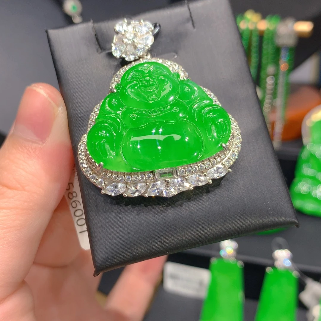 翡翠银S925镶嵌颈饰