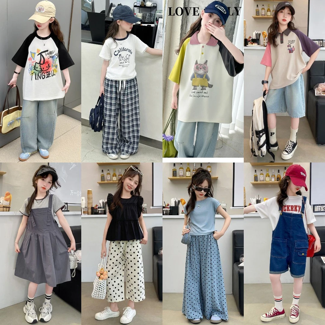 (301-400)2025夏季款女孩时尚新款洋气女童中大童时髦套装