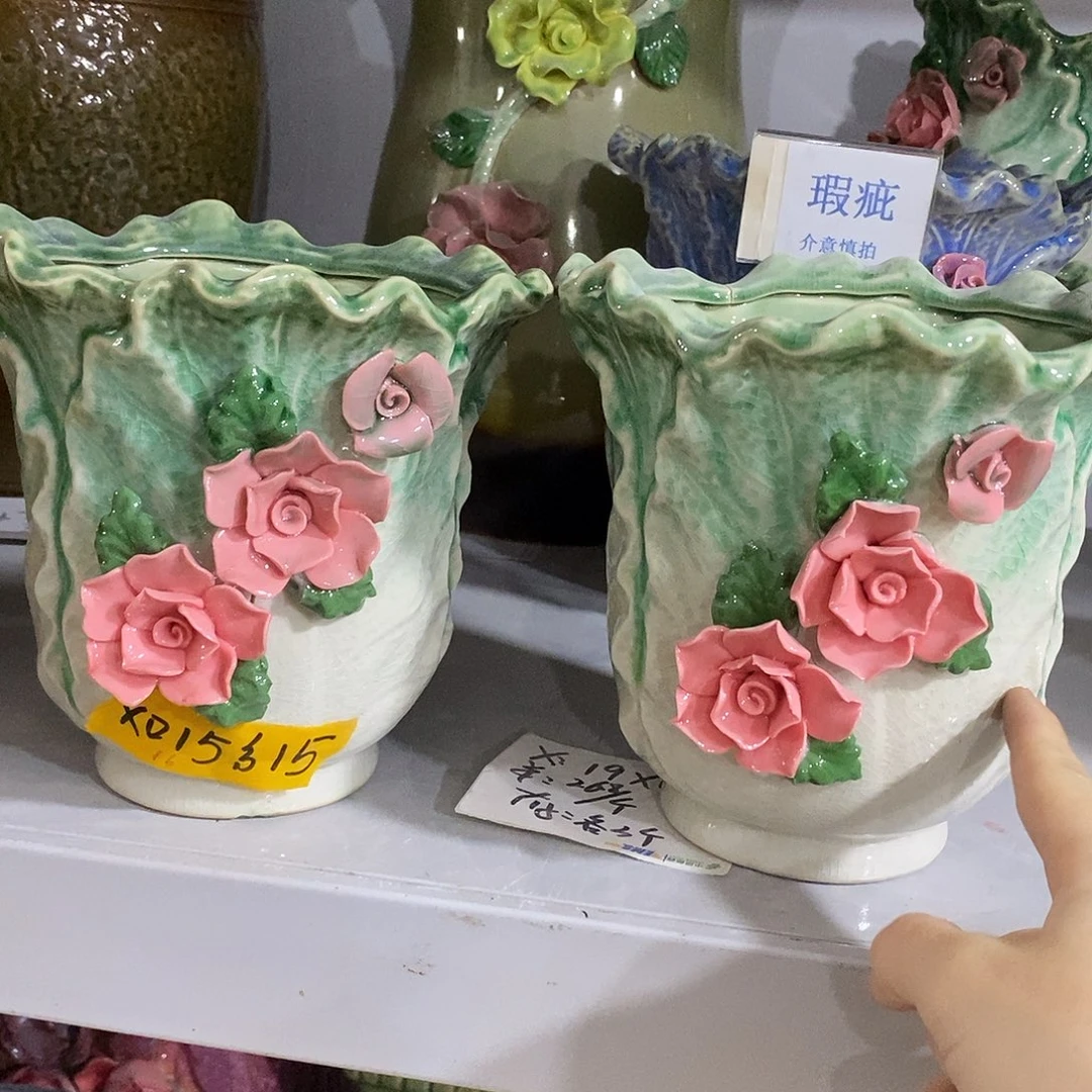 陶杯子陶盆有孔 窑裂修补 介意勿拍